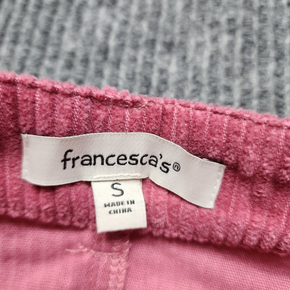 Francesca's Rose Pink Corduroy Mini Skirt A-Line Cotton High Waist S - Picture 6 of 9